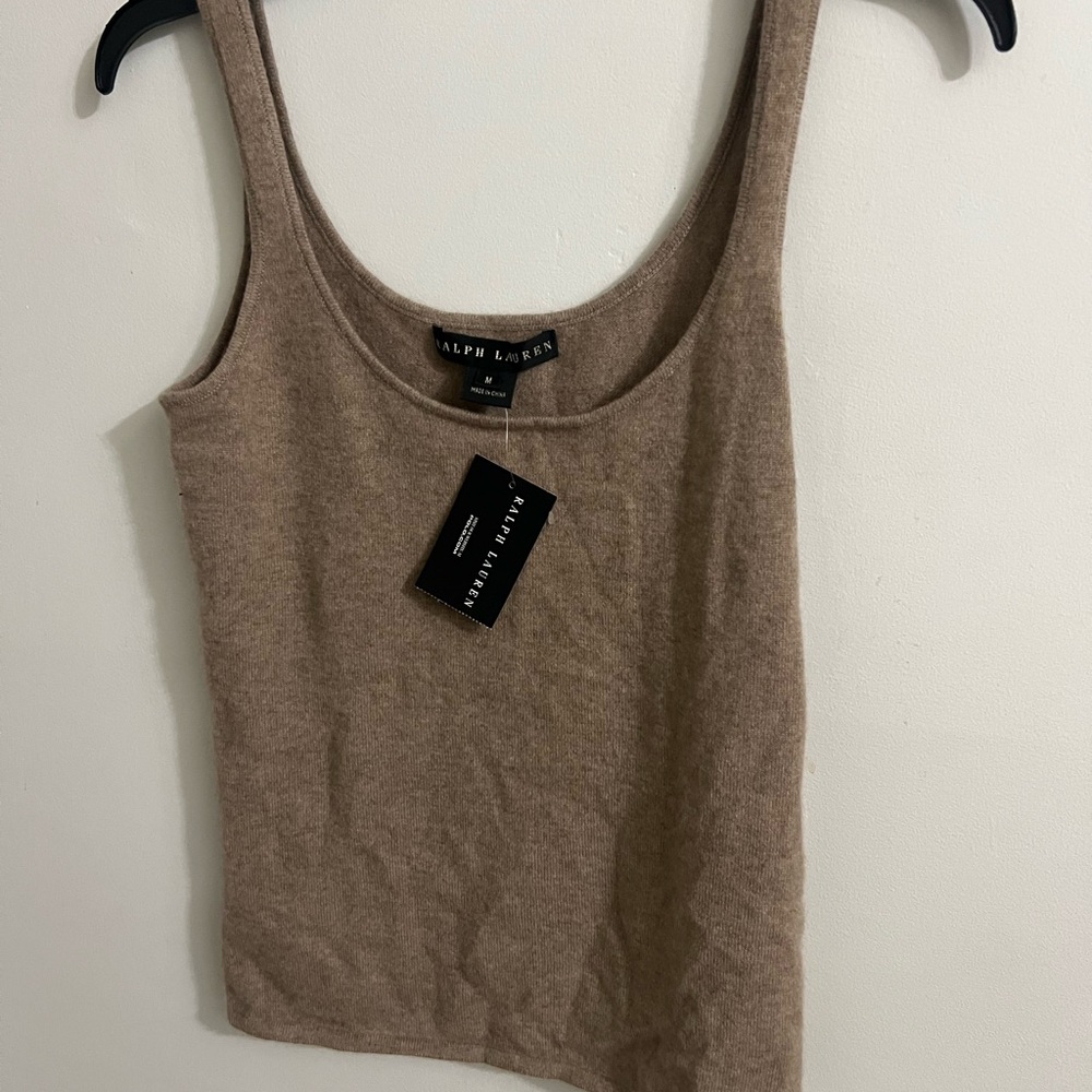 Ralph Lauren Brown Fitted Sleeveless Tank Top